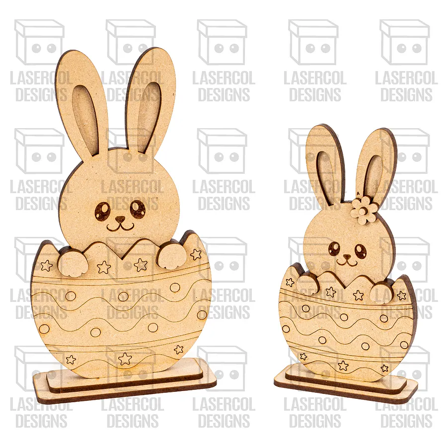 Easter Bunny Eggs Set (2 Sizes, 5 Styles) - Laser Cut Files product image (7)