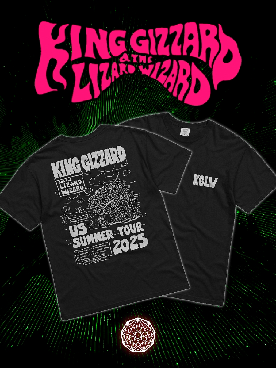 KING GIZZARD US SUMMER TOUR 2025 BLACK T-SHIRT product image (1)