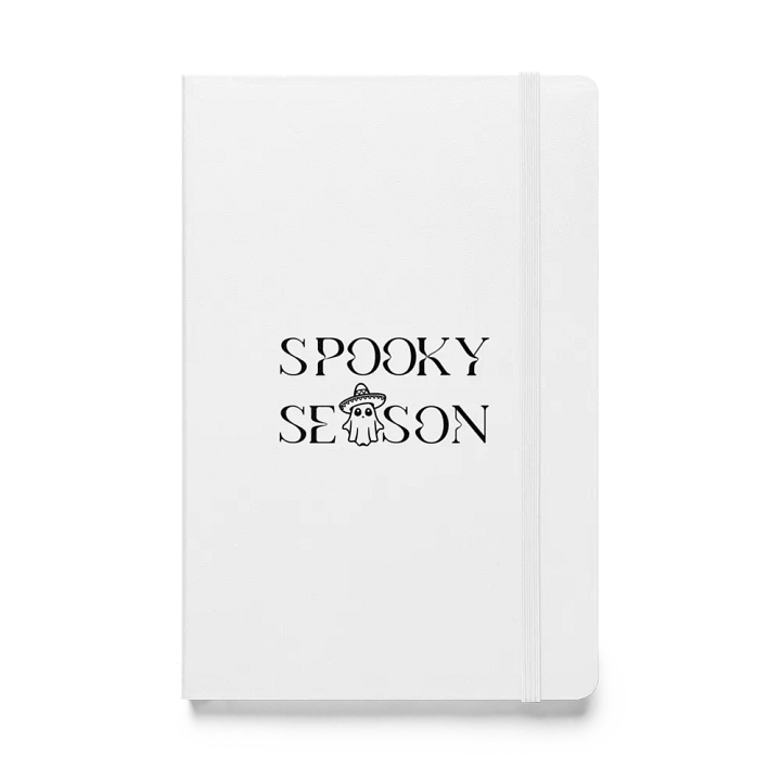 Spooky Season Sombrero Ghost Monochrome Hardcover Bound Lined Notebook product image (1)