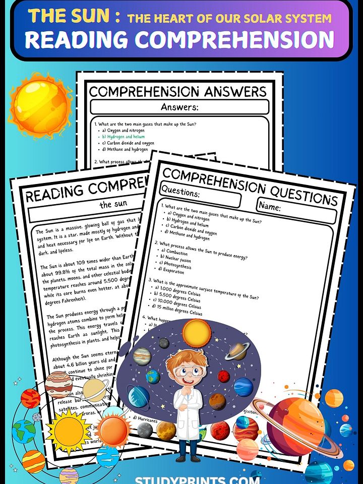 THE SUN READING COMPREHENSION PDF product image (1)