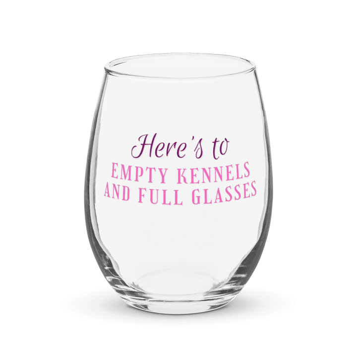 Here's to empty kennels and full glasses, Stemless Wine Glass product image (2)