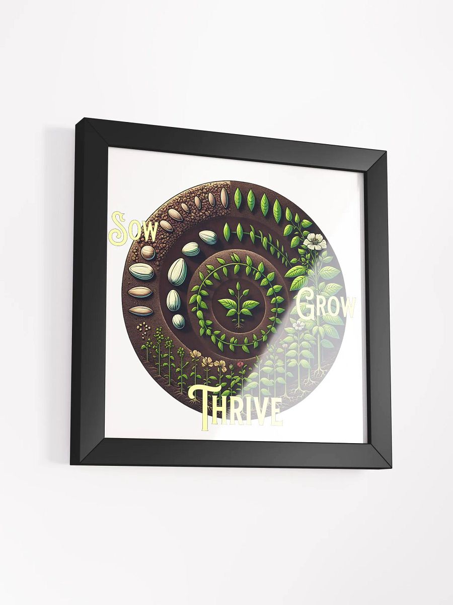 Sow, Grow, Thrive Framed Square Poster | Grow with Purpose | Flourish from Within | Cultivate Your Dreams | Blossom with Patience | Nurture Your Path product image (3)