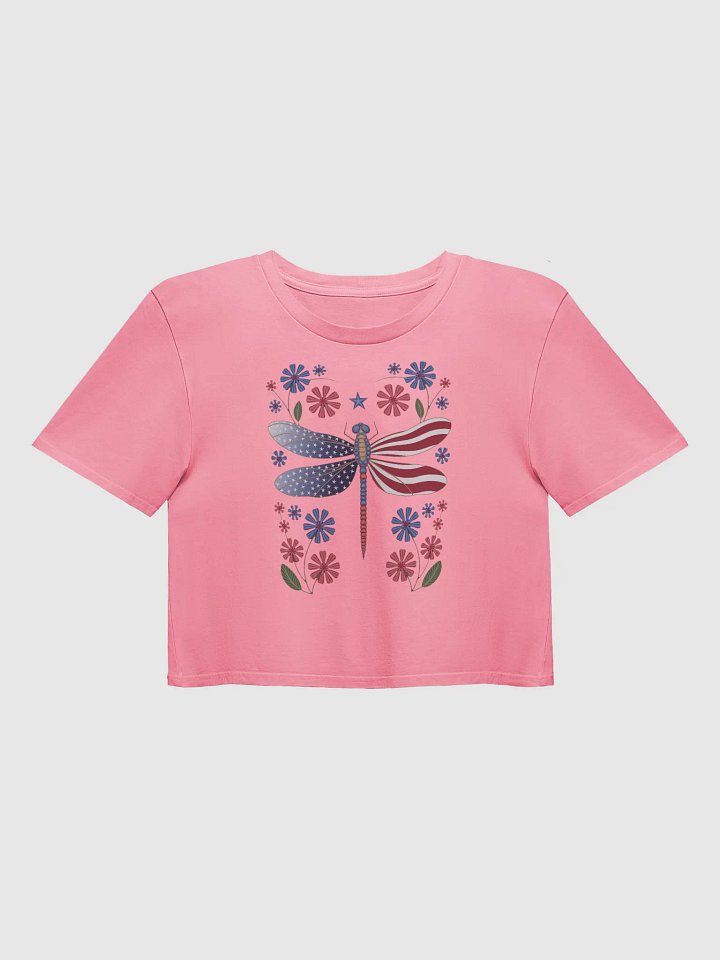 Party Like It’s 1776 - Patriotic Dragonfly American Flag DesignWomen's Crop Top product image (3)