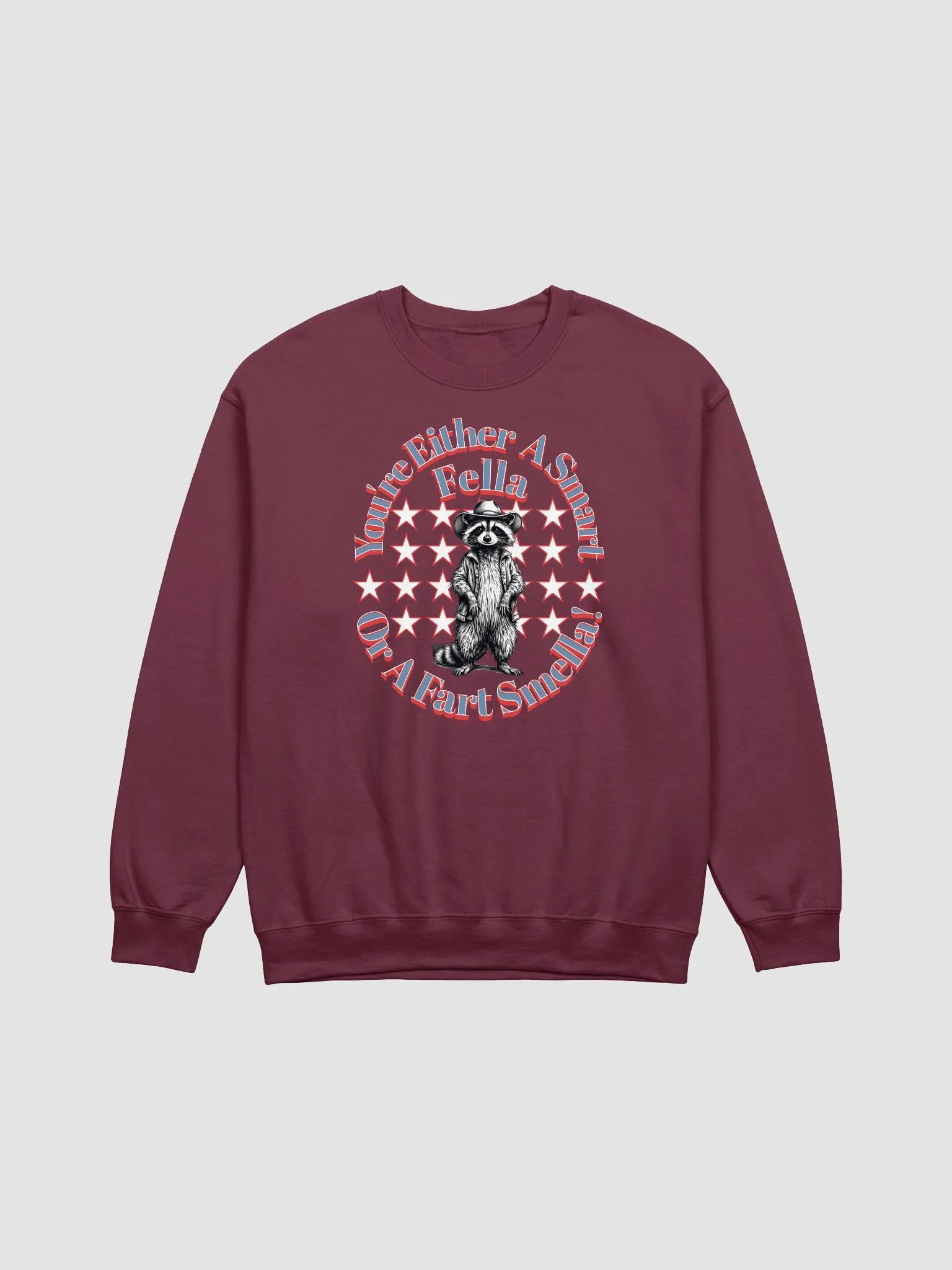 Youre Either A Smart Fella Or A Fart Smella Raccoon Wild West Crewneck Sweatshirt product image (9)