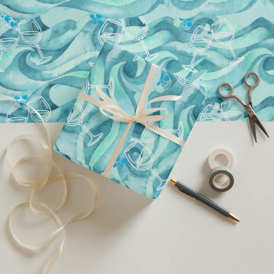 Ocean Toast Celebration Wrapping Paper Set for birthdays and occasion presents product image (12)