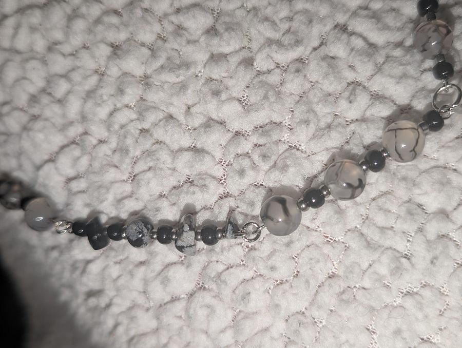Crackle Agate & Black Obsidian Crystal Choker! product image (4)