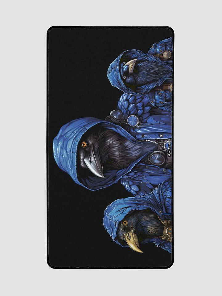 Premium XL Desk Mat 🖱Three mysterious birds in dark blue 💙 product image (2)