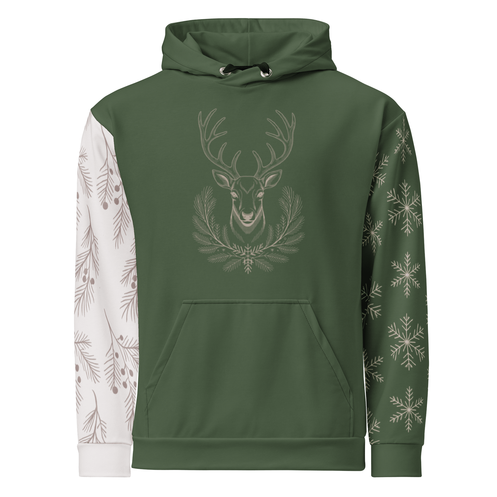 Winter Green Reindeer Hoodie | Cozy Unisex Christmas product image (4)