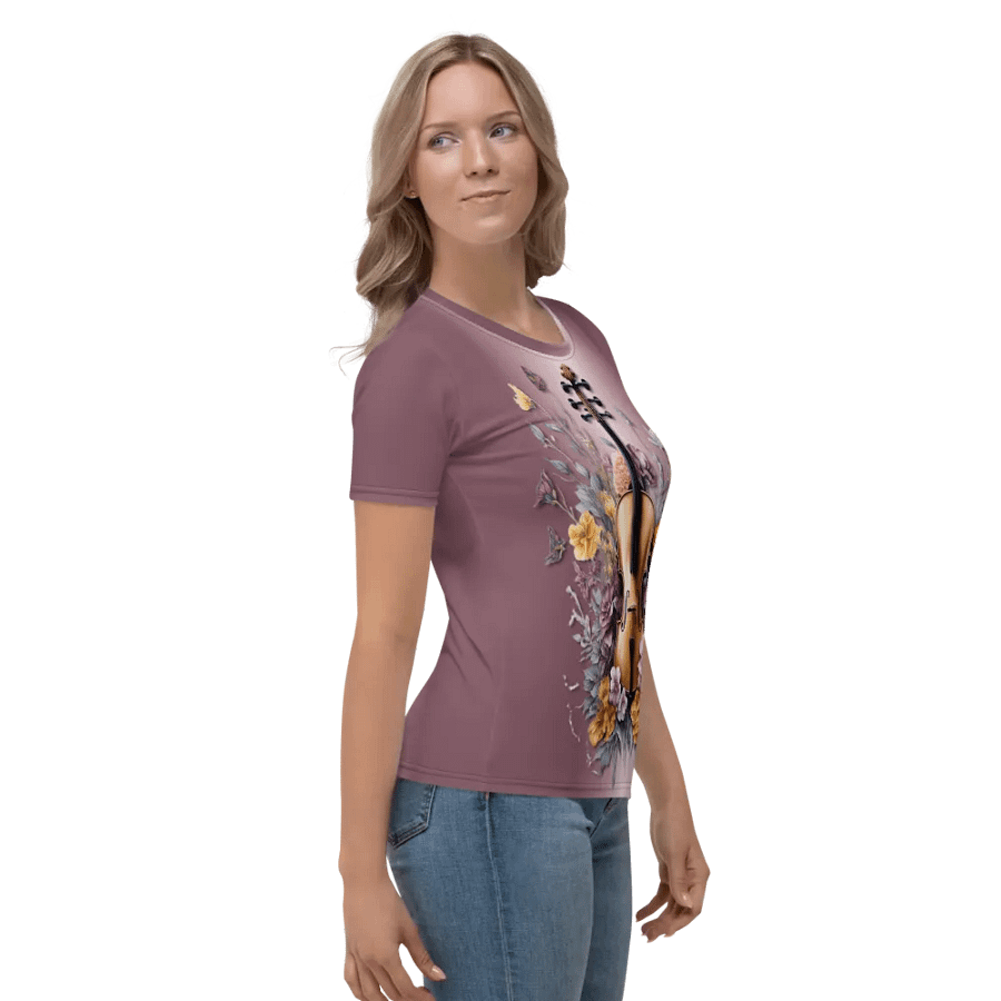 Floral Violin All Over Print T-shirt product image (5)