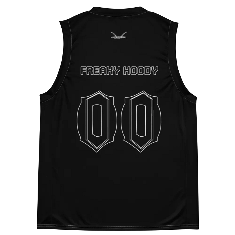 Capital FREAKY HOODY - Black - Recycled Unisex Basketball Jersey - White HApex Gear Black Logo product image (11)