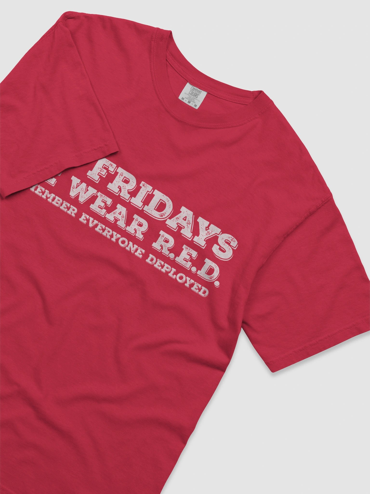 Mens Comfort Colors Heavyweight T-Shirt (On Fridays We Wear R.E.D. (Remember Everyone Deployed)) product image (3)