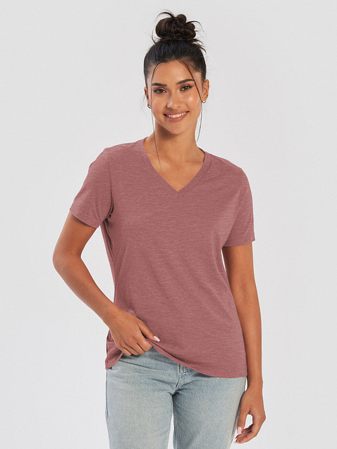 Photo showing Bella+Canvas Women's Relaxed V-Neck T-Shirt