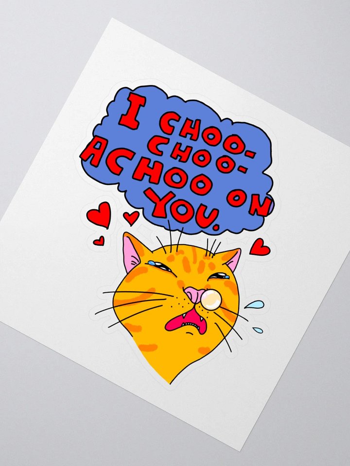 Achoo on You Orange Cat Sticker product image (1)
