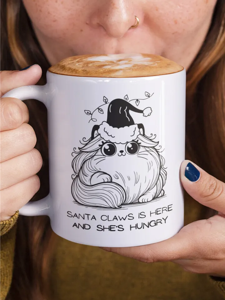 Santa Claws Hungry Cat Christmas Mug product image (2)