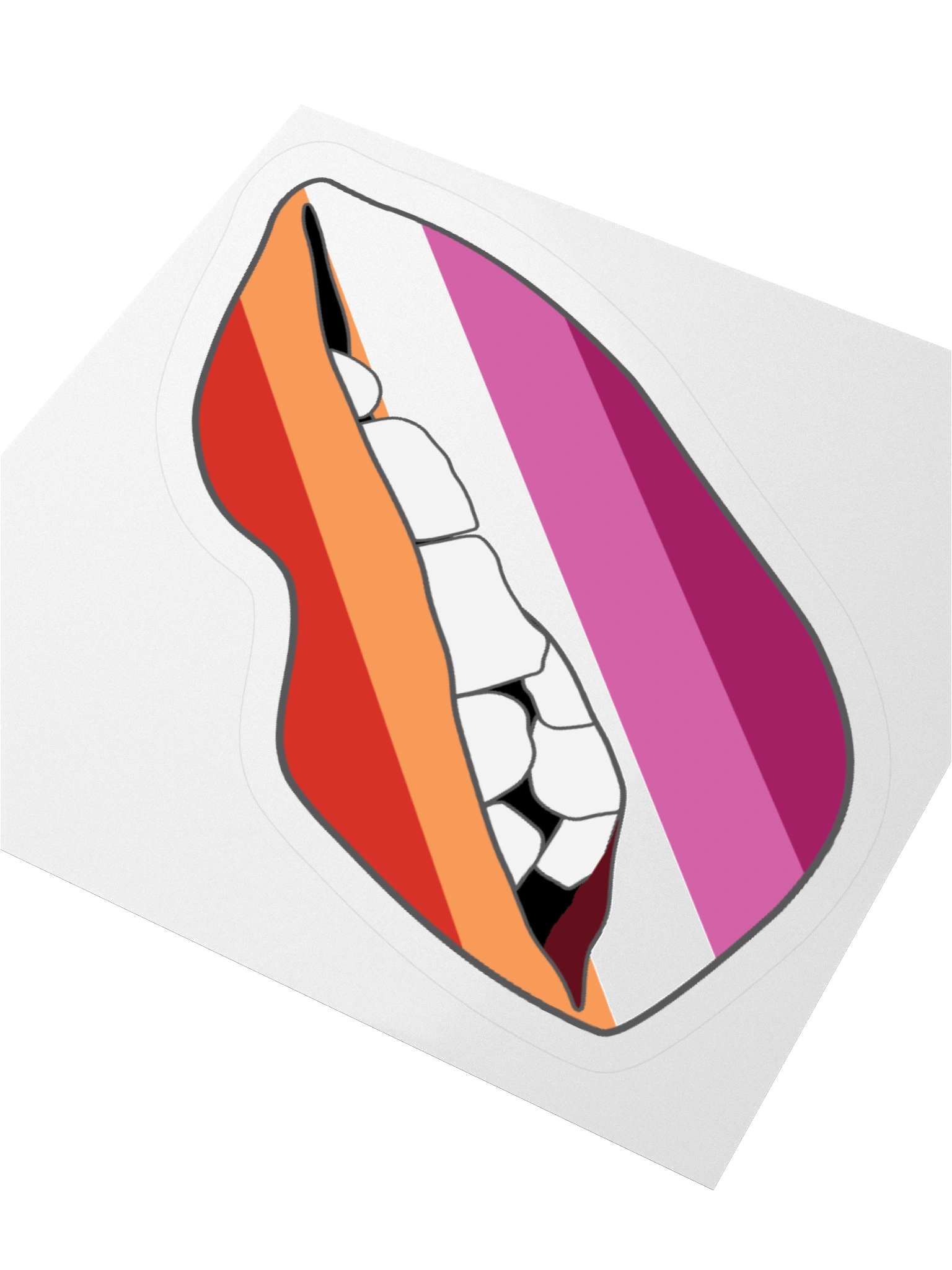 Lesbian Pride Flag Biting Lips Sticker product image (7)