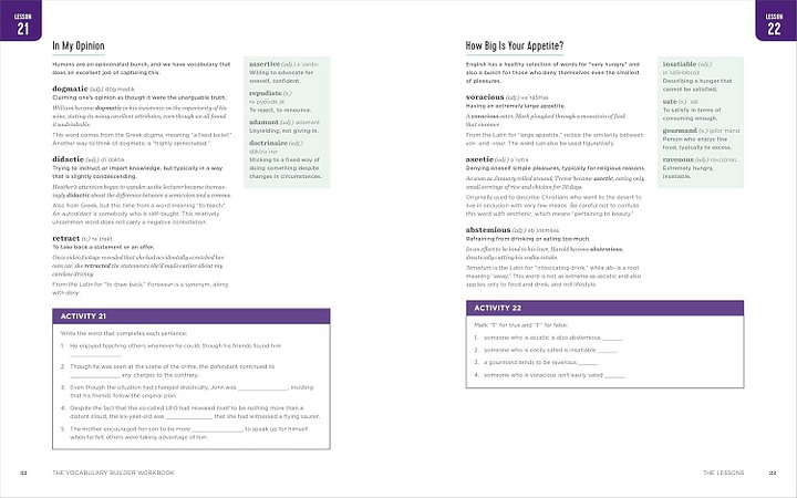 The Vocabulary Builder Workbook: Simple Lessons and Activities to Teach Yourself Over 1,400 Must-Know Words product image (2)