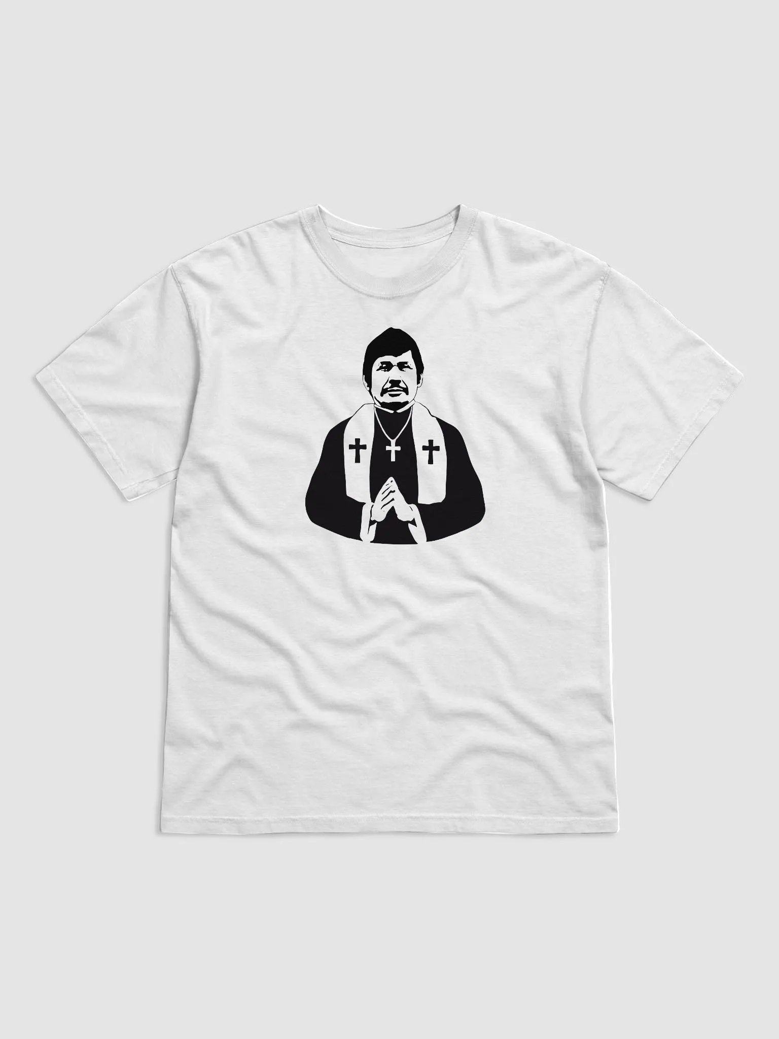 Funny 80s Charles Bronson Priest T-Shirt - Vintage Hollywood Icon Tee - Unleash the Faith and Fury Essential T-Shirt for men women product image (1)