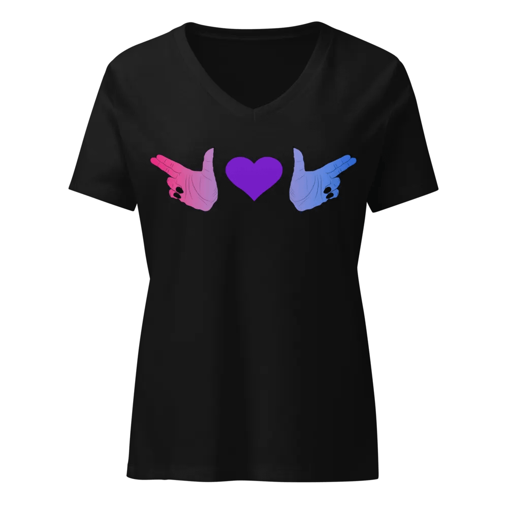 Finger Guns (bi flag) V Neck product image (1)