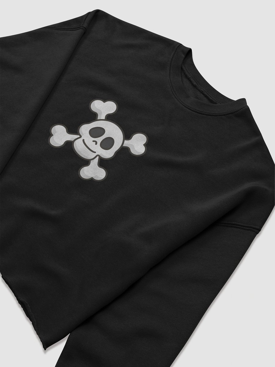 Smiling Skull and Crossbones Fleece Crop Sweatshirt product image (5)