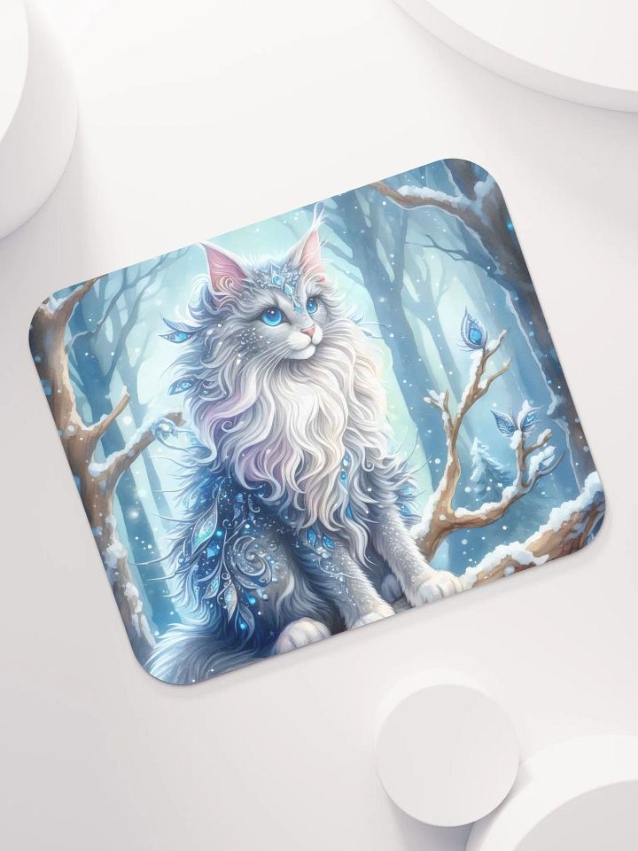 Frosty Feline Mouse Pad product image (1)