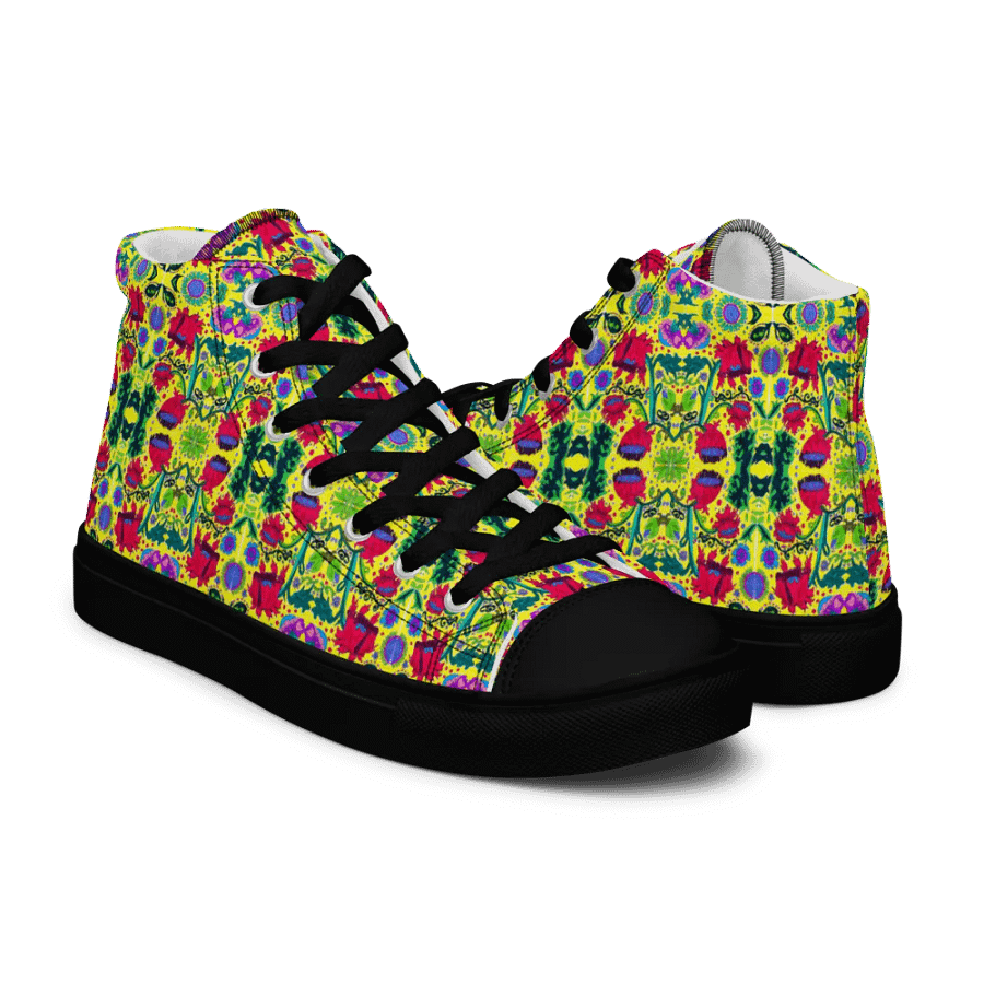 Abstract Poppy Flowers Ladies High Top Canvas Shoes product image (11)