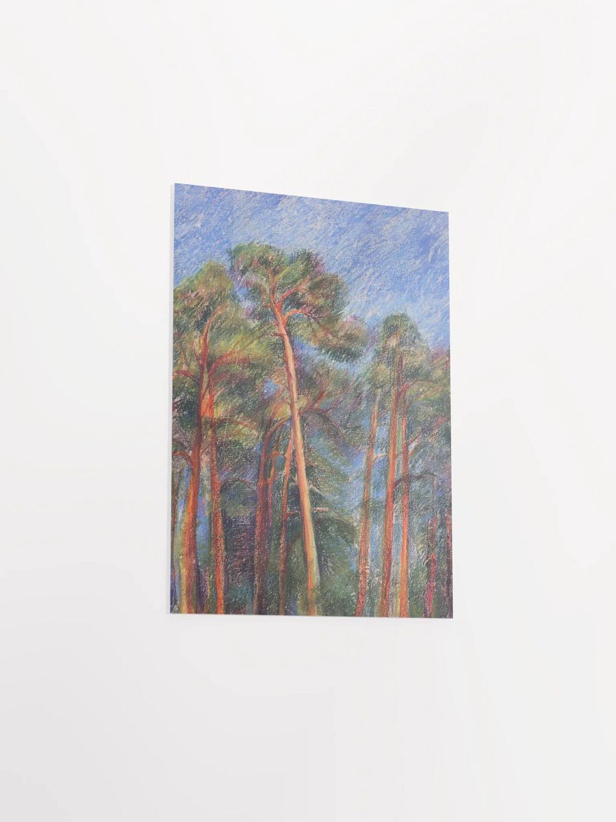 Impressionist Forest Matte Poster - Evening Pines product image (7)