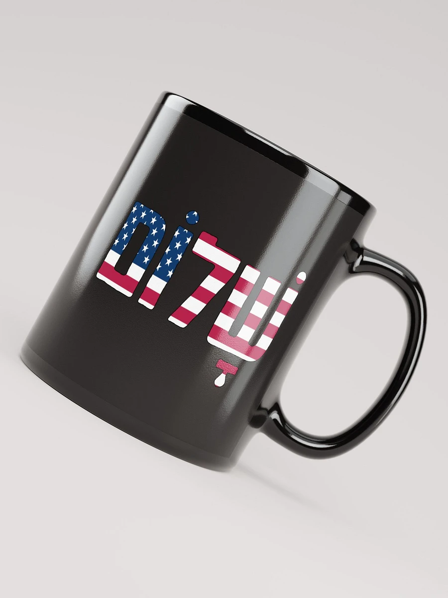 Shalom (שלום) - USA & Israel Flags on Black Glossy Mug product image (8)
