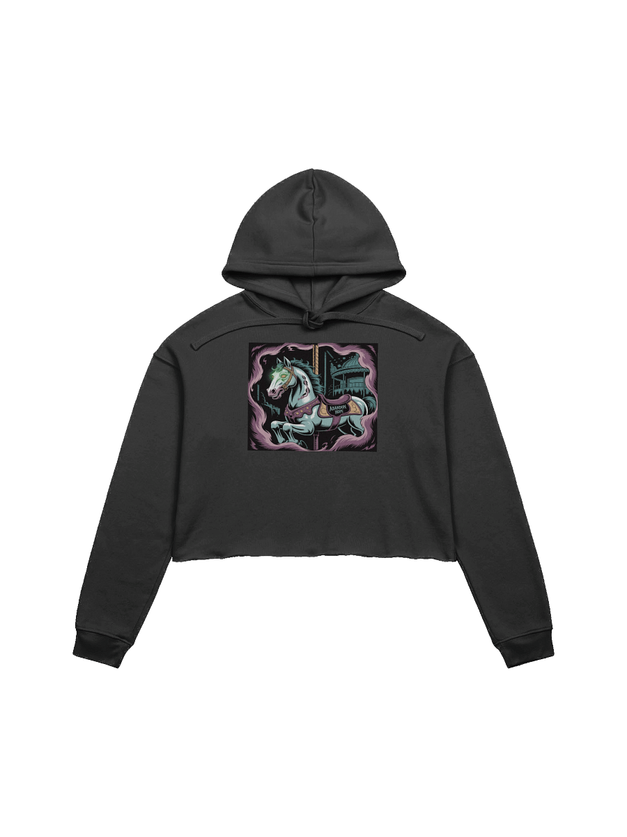 Midnight Veil Designs Gothic Women's Fleece Crop Hoodie - Midnight Shadows Black product image (1)