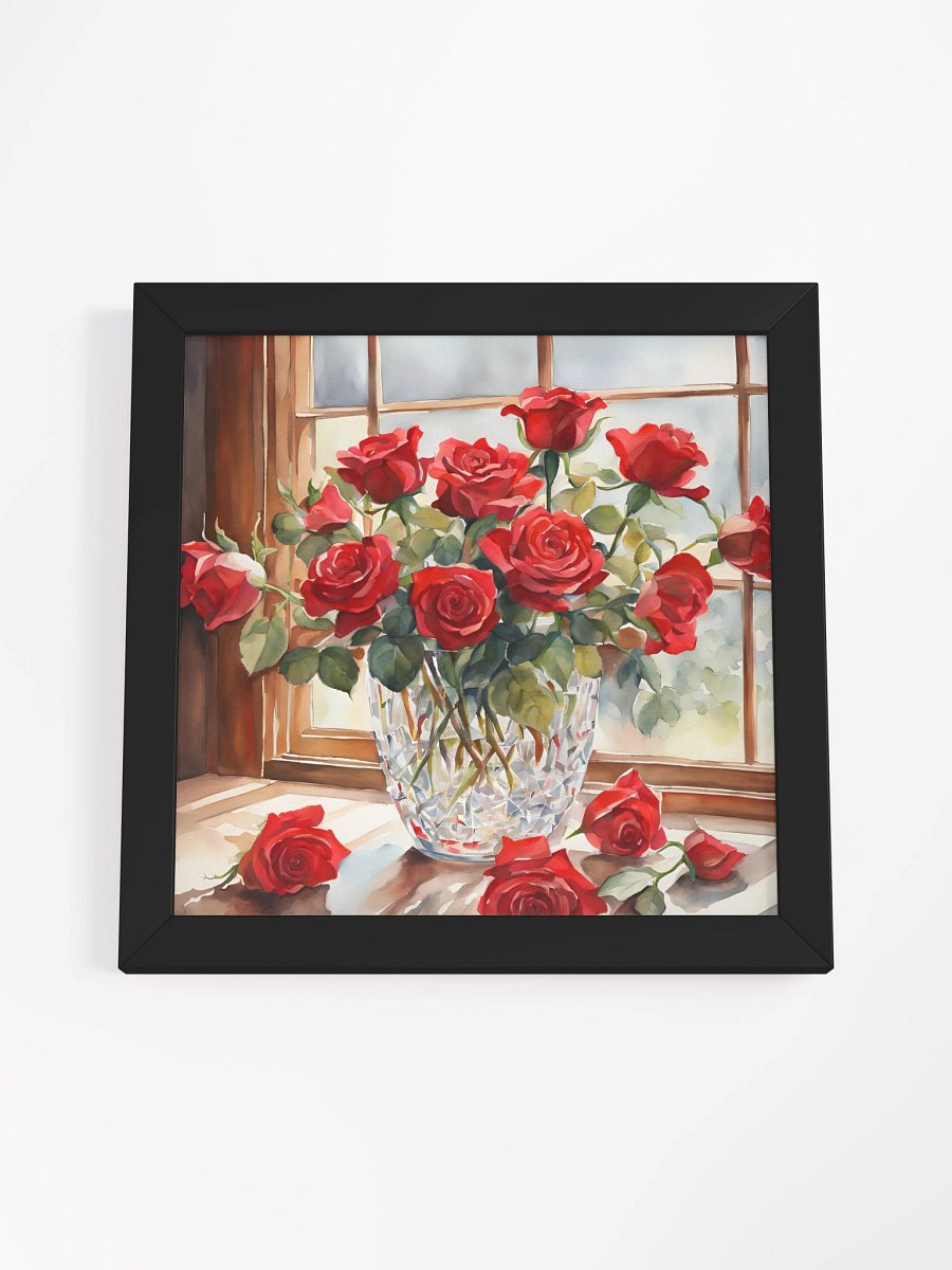 Red Roses in Crystal Bowl Framed Premium Poster product image (16)