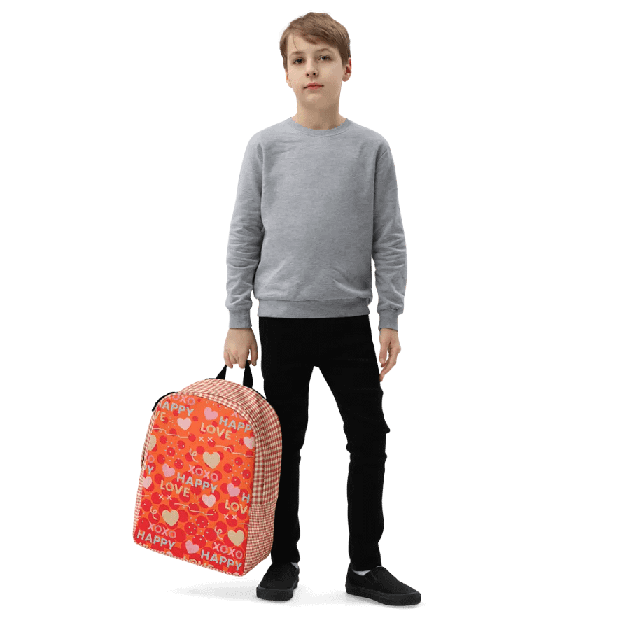 XOXO, HAPPY, LOVE Orange Circle/Gingham Backpack product image (5)