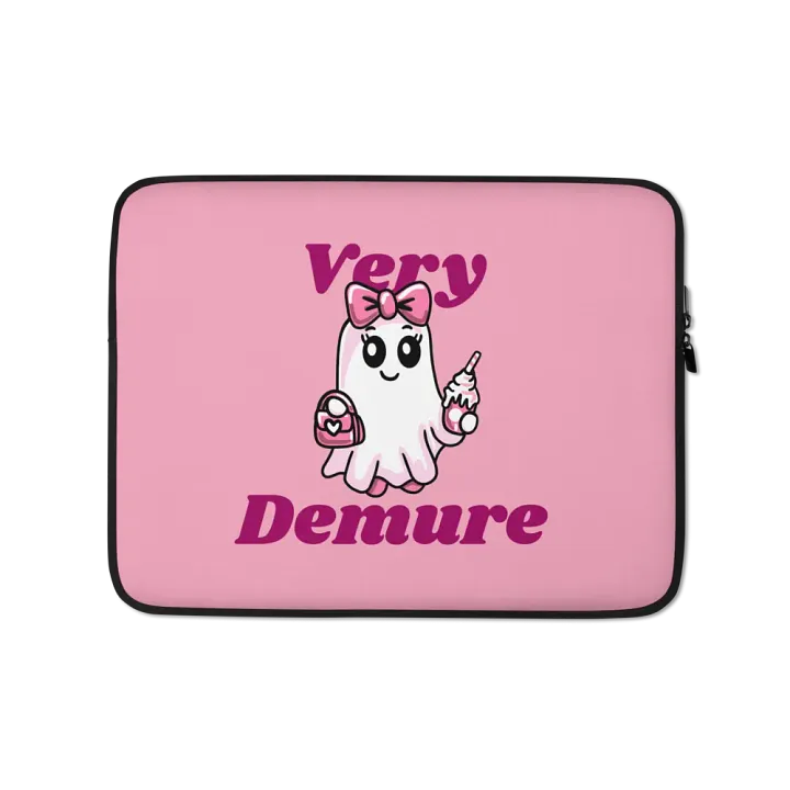 Very Demure Cute Ghost Laptop Sleeve product image (1)