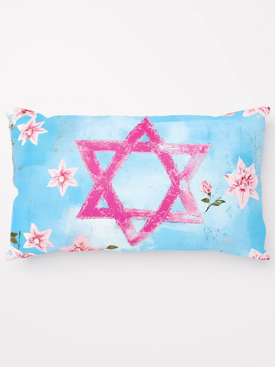 Pink Star of David Pillow with Floral Shabby Chic product image (5)