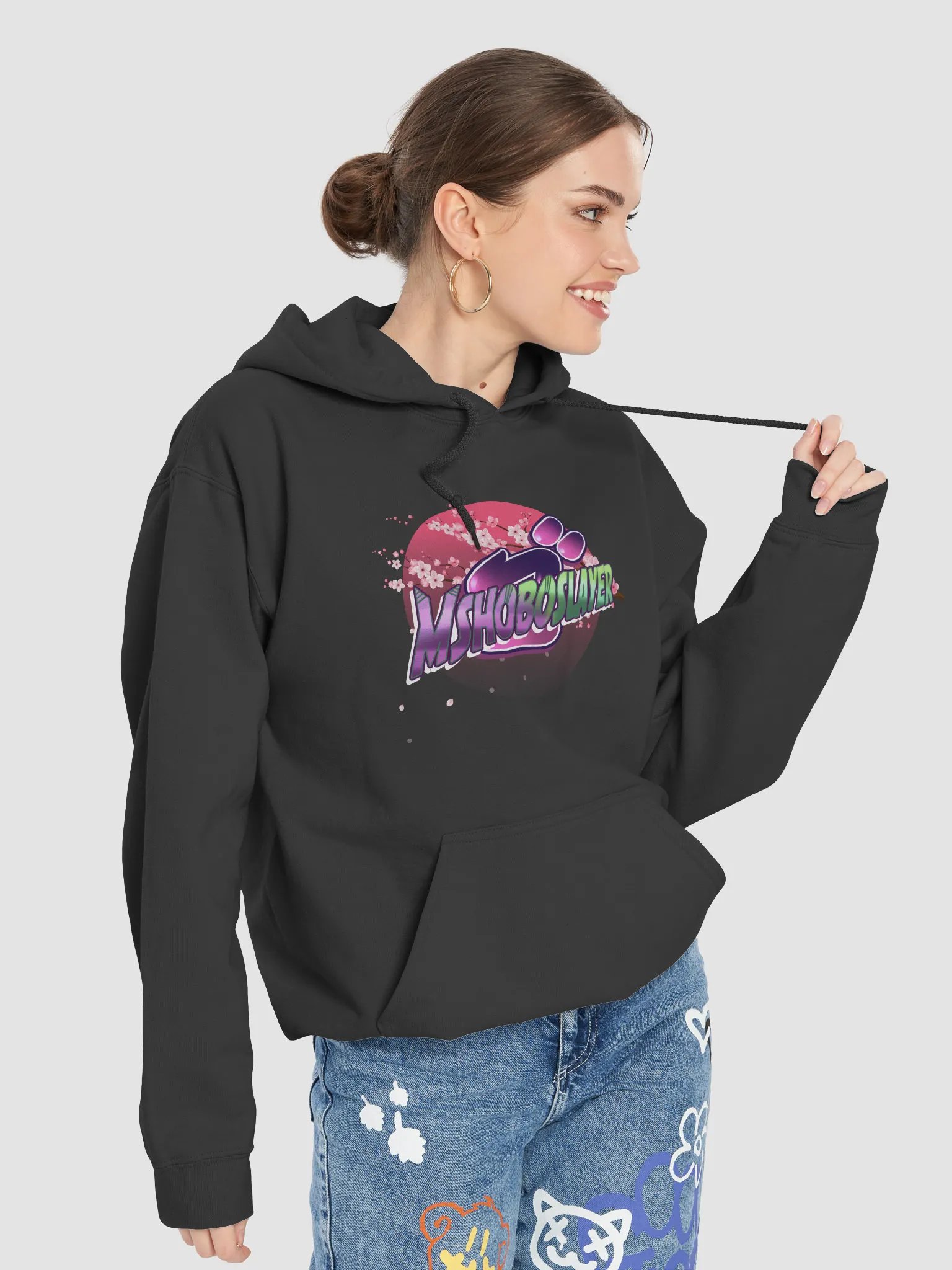 Sakura mshoboslayer Text Hoodie product image (7)