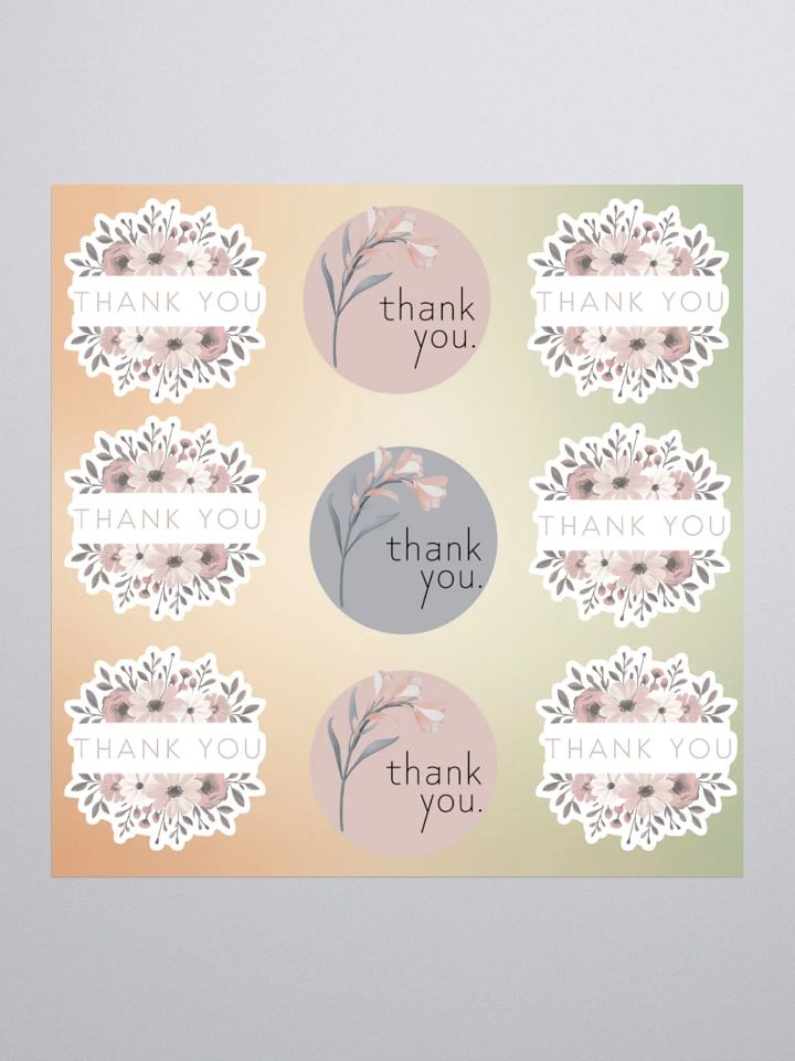 Pastel Floral Thank You Sticker Set product image (1)