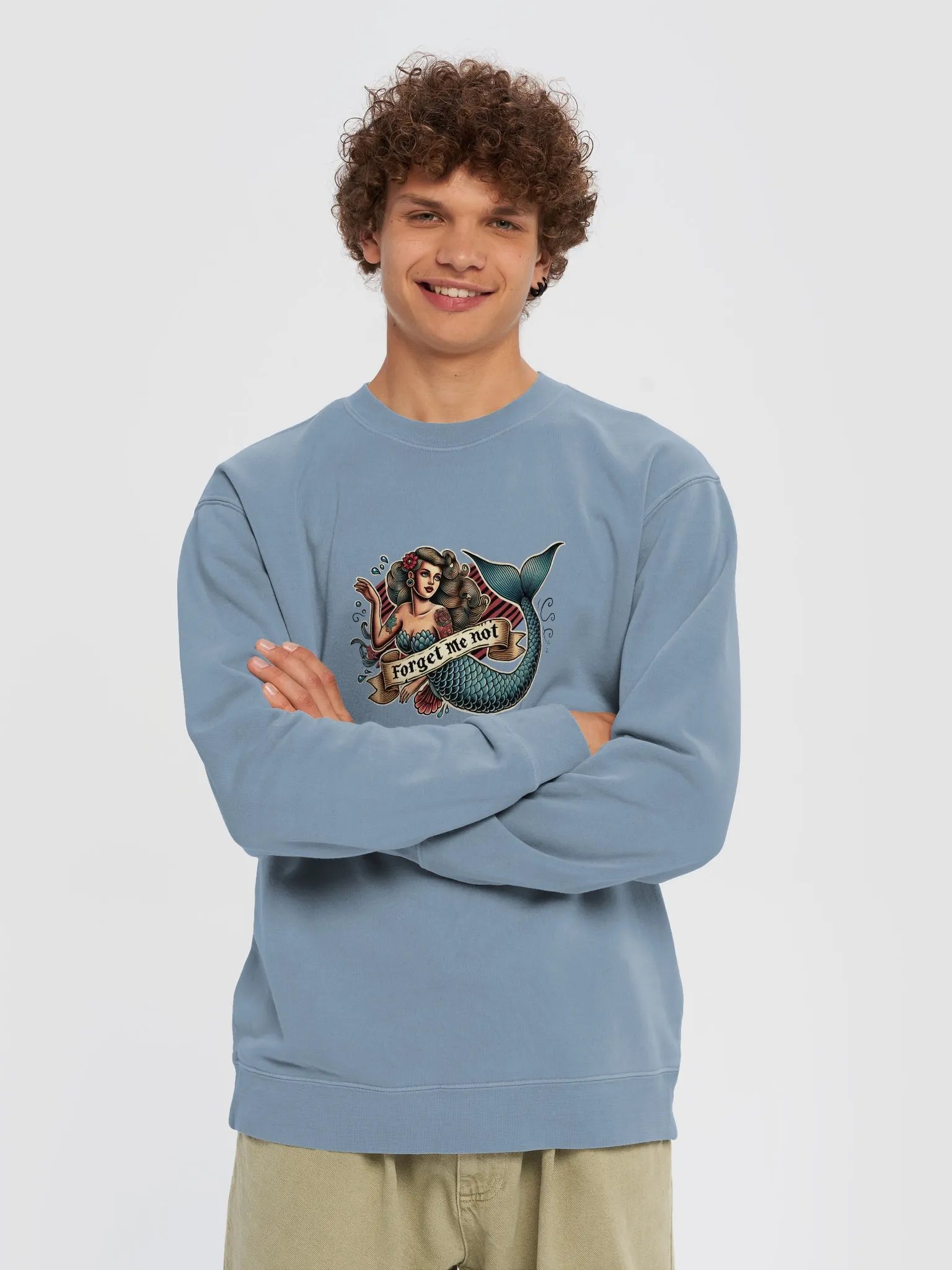 Forget Me not Mens Jumper - Slate Blue product image (3)