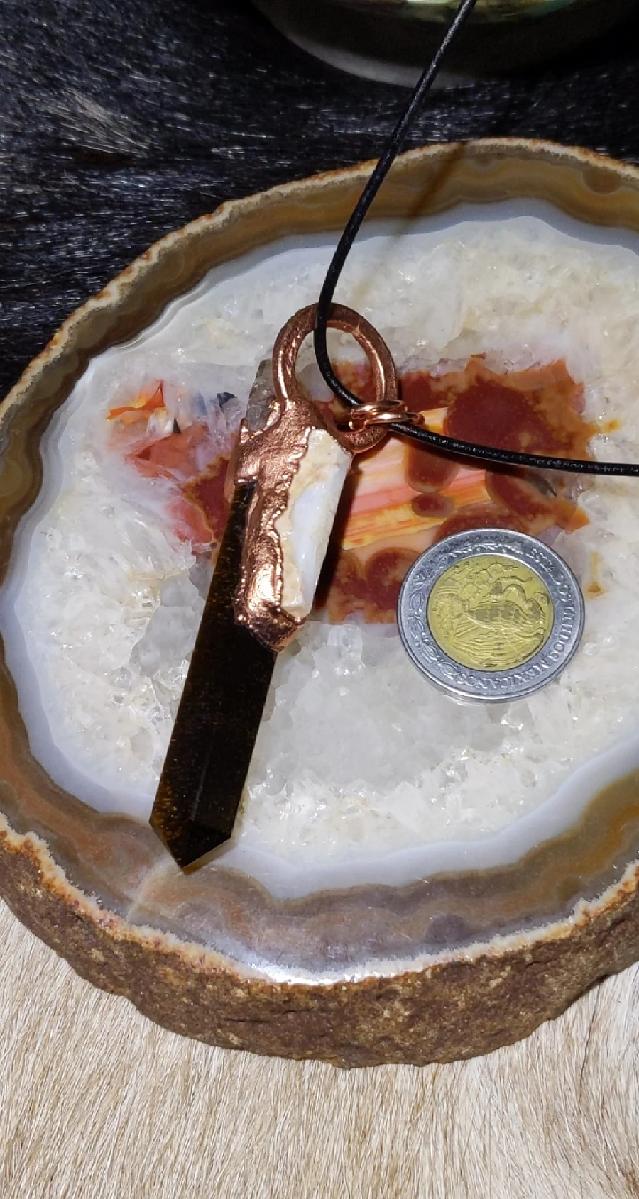 Australian White Opal, Tigers Eye Tower & Raw Citrine Necklace product image (3)