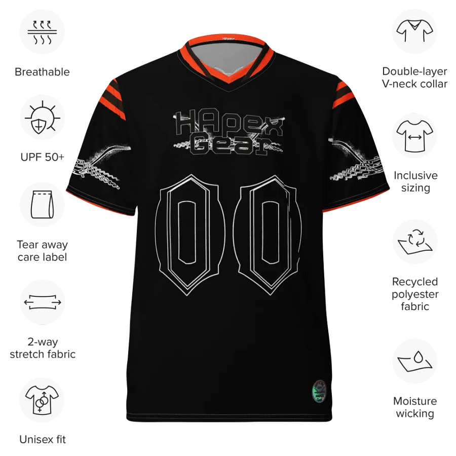 Dieter - Black - Recycled Unisex Sports Jersey - Black HApex Gear Black Logo product image (9)