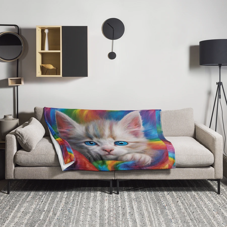 Rainbow Kitten Throw Blanket product image (25)