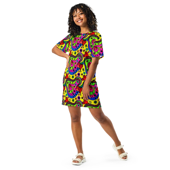 Vibrant Swirls T-Shirt Dress product image (1)