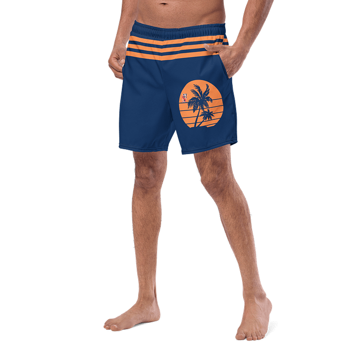 Tropical Sunset Silhouette Swim Trunks product image (2)