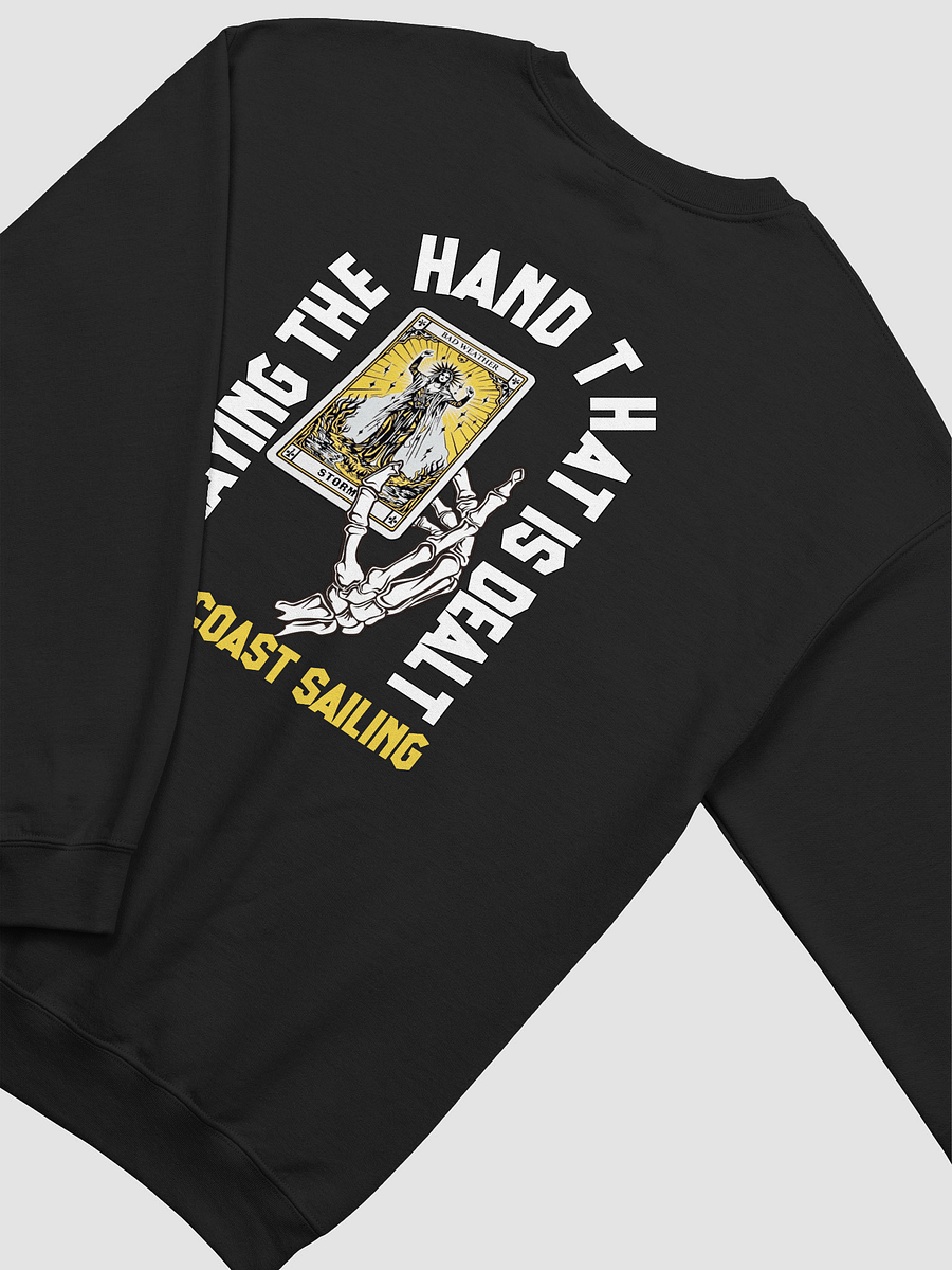 PLAYING THE HAND THAT IS DEALT MENS BLACK JUMPER product image (4)