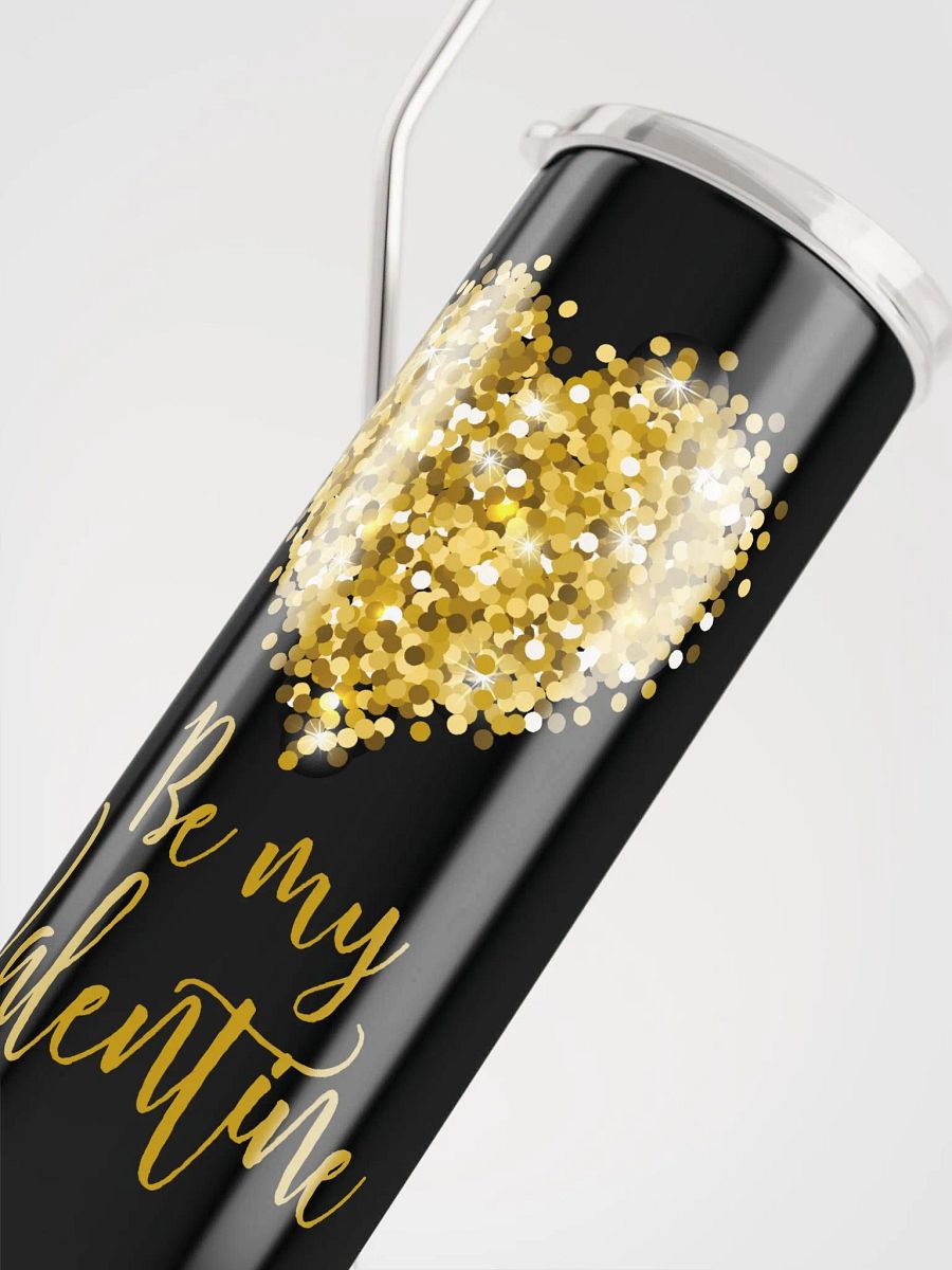 Golden Glitter Heart Be My Valentine Stainless Steel Tumbler: Sparkling Love product image (5)