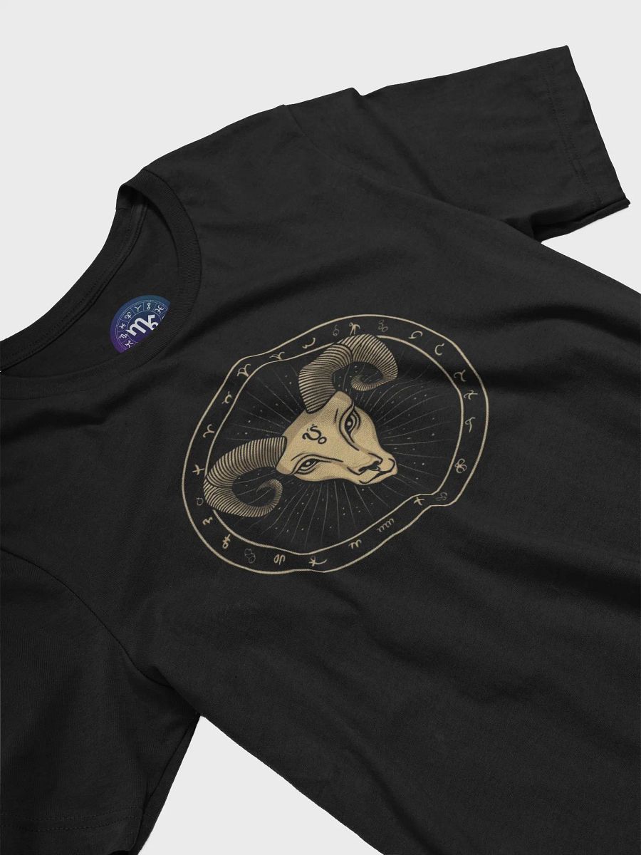 Exclusive Aries Zodiac T-Shirt - Unisex Minimalist Ram Design with Astrological Symbols product image (6)