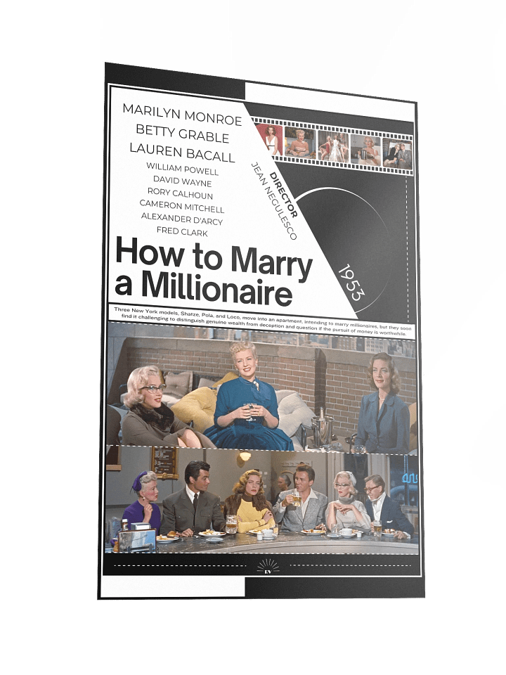 How to Marry a Millionaire with Marilyn Monroe, Lauren Bacall and Betty Grable 1953 | Movie Poster | 12x18 Wall Art product image (2)
