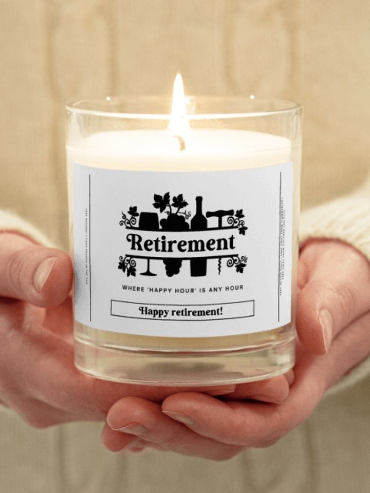 A humorous gift for the retired wine lover - Soy wax vegan candle product image (1)