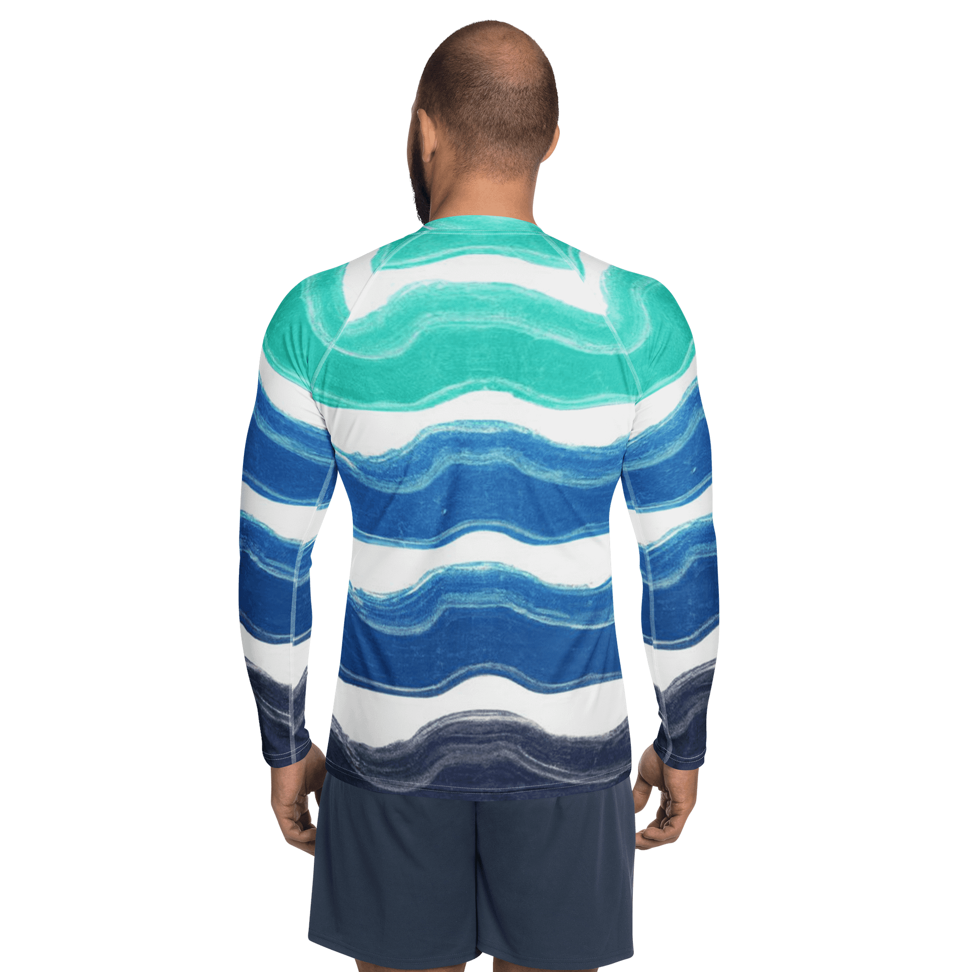 Sun-Proof Men's Rash Guard: Coastal Blue product image (2)