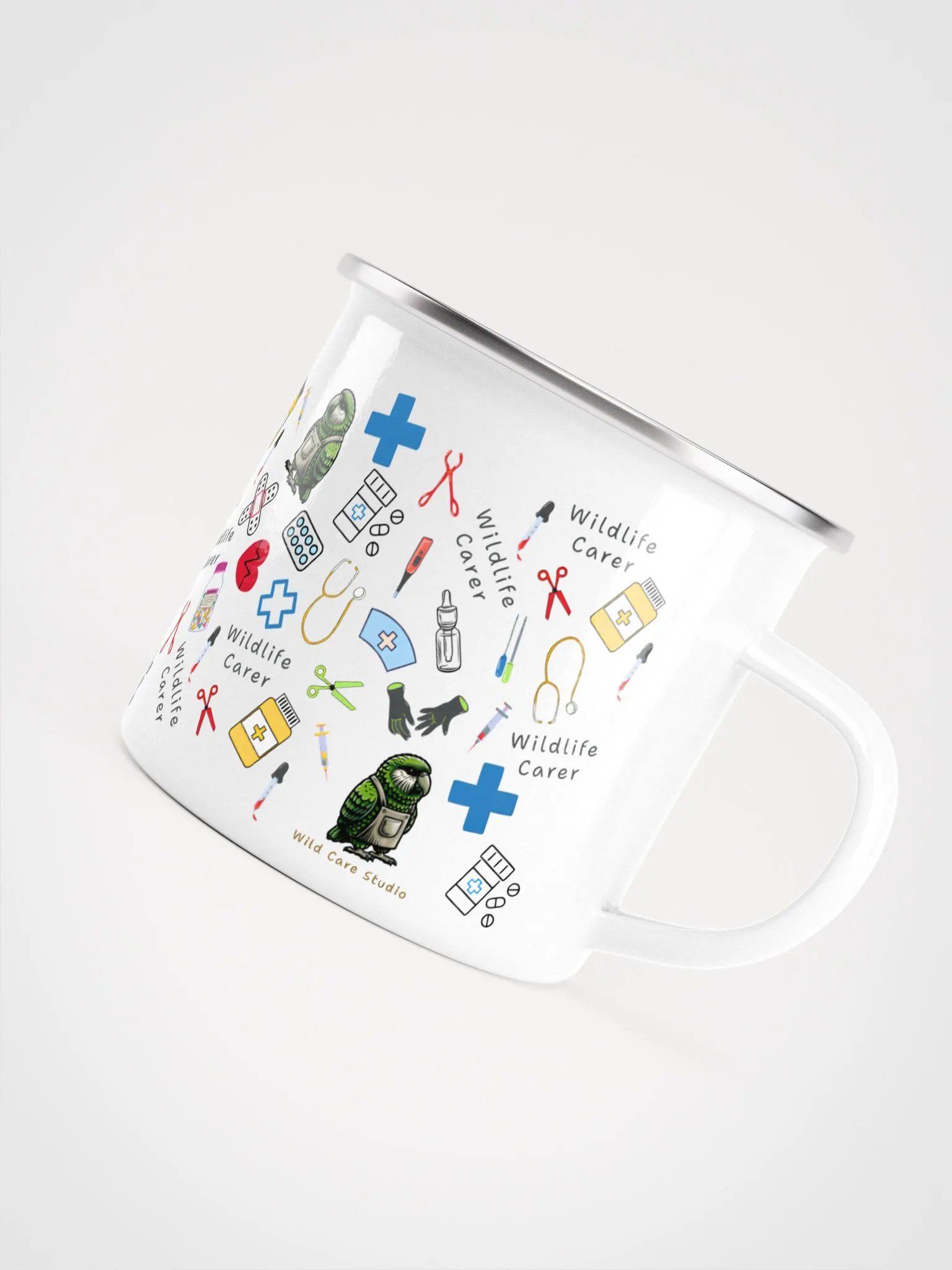 Wildlife Carer Kakapo Adventure Essential Enamel Mug product image (5)