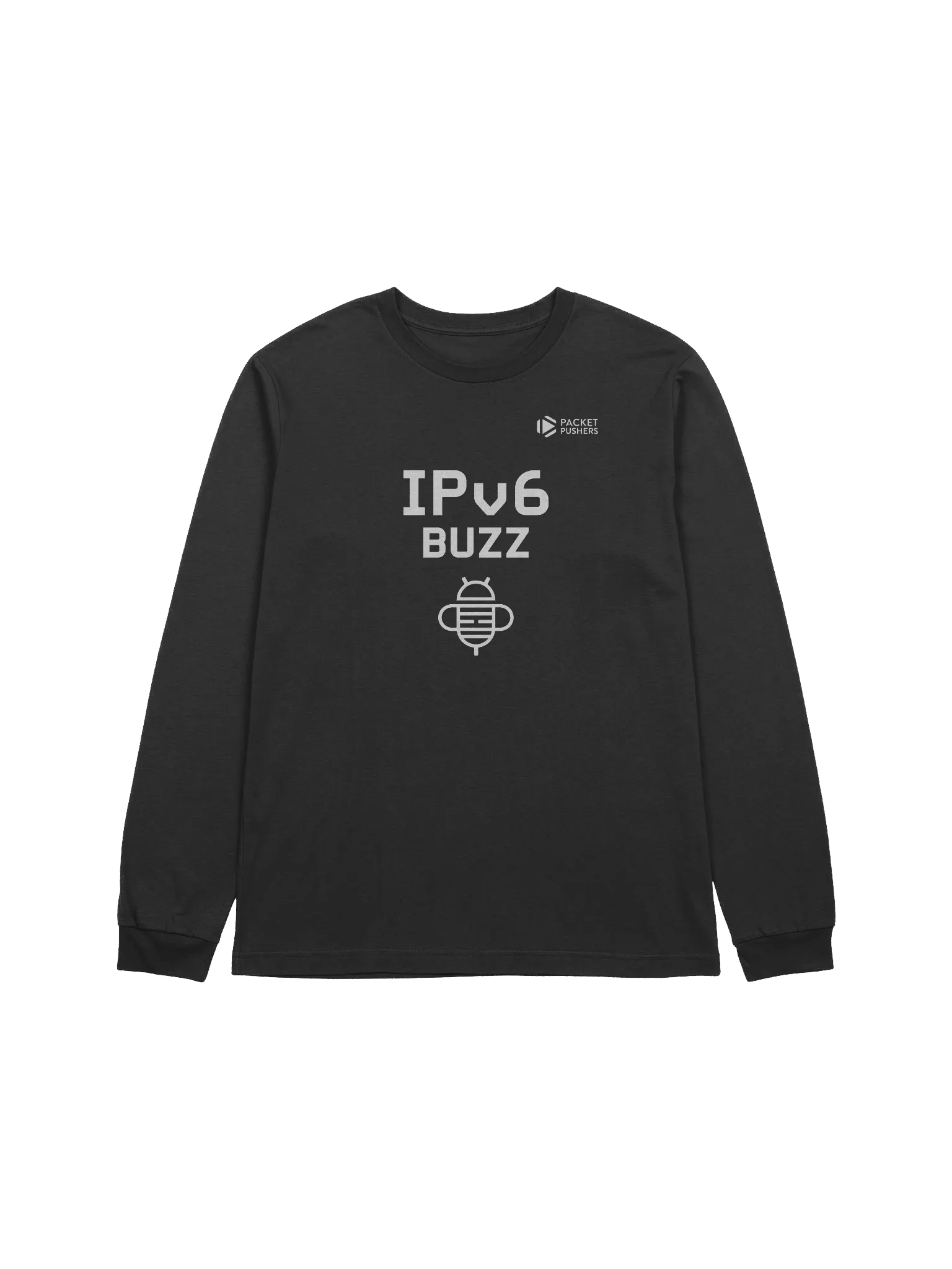 IPv6 BUZZ Podcast Long Sleeve Tee - White Logo product image (1)