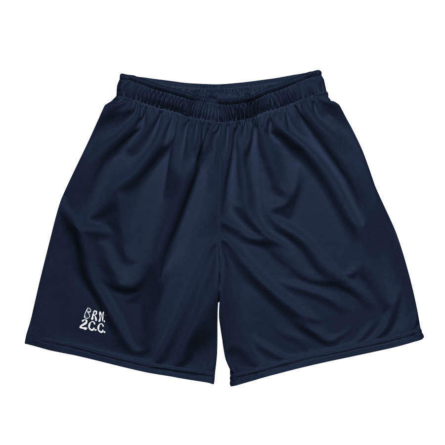 Women's | BRN.2C.C.™ Mesh Shorts | Coastal Cool Meets Sporty Style | Recycled Unisex Activewear 🌊🔥| White Logo on Blizzard Blue product image (2)