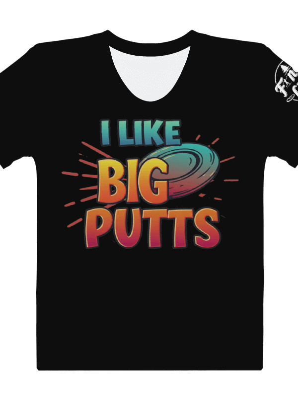 Fancy Lads Women's Black T-shirt "I Like Big Putts" product image (1)